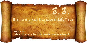 Baranszky Bonaventúra névjegykártya